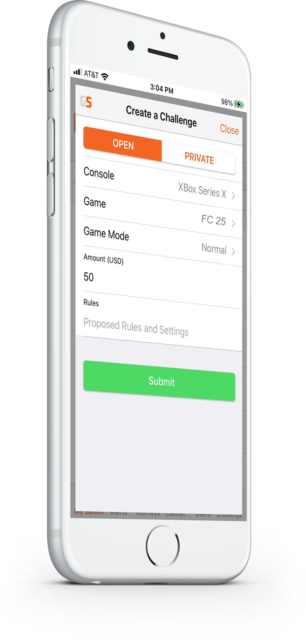 Setup 1v1 FC matches on your phone.